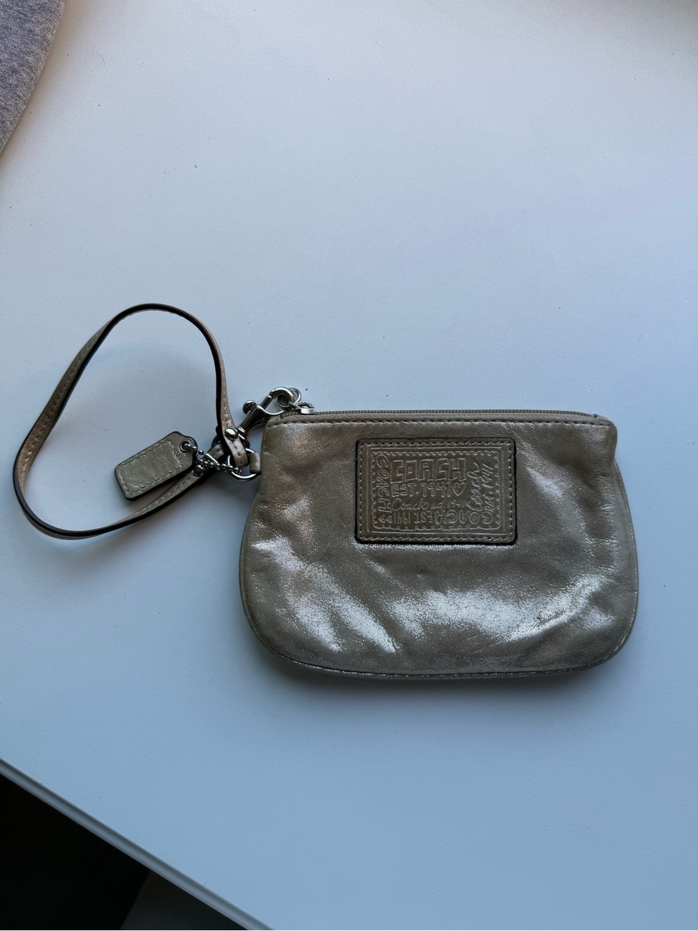 Y2K Coach Metallic Gold Wristlet Clutch
